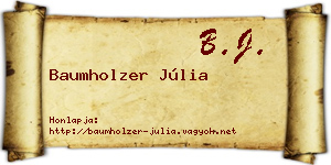 Baumholzer Júlia névjegykártya