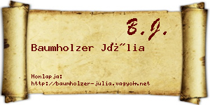 Baumholzer Júlia névjegykártya